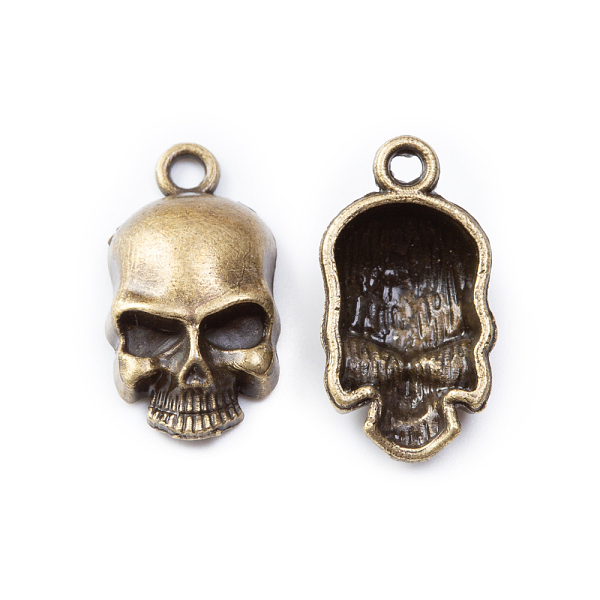 

PandaHall Tibetan Style Alloy Pendants, Skull, Antique Bronze, 19x10x5mm Alloy Skull