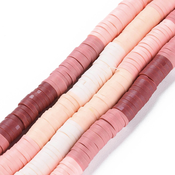 

PandaHall Fixed 5 Color Handmade Polymer Clay Bead Strands, Heishi Beads, Disc/Flat Round, Firebrick & Light Coral & Misty Rose & Bisque &..., Multicolor