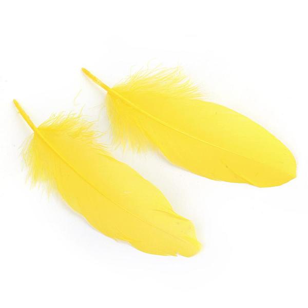 

PandaHall Goose Feather Costume Accessories, Dyed, Yellow, 160~215x36~47mm Feather Feather Yellow
