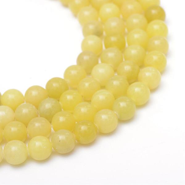 

PandaHall Round Dyed Natural Topaz Jade Bead Strands, 6mm, Hole: 1mm, about 60~62pcs/strand, 14.9~15.2 inch Topaz Jade Round