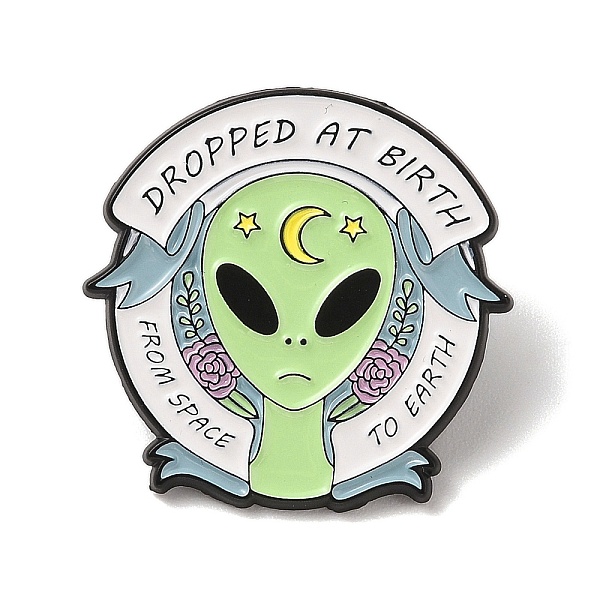 

PandaHall Saucer Man Enamel Pins, Alloy Brooches for Backpack Clothes, Black, 30x30.5x1.5mm Alloy+Enamel Others