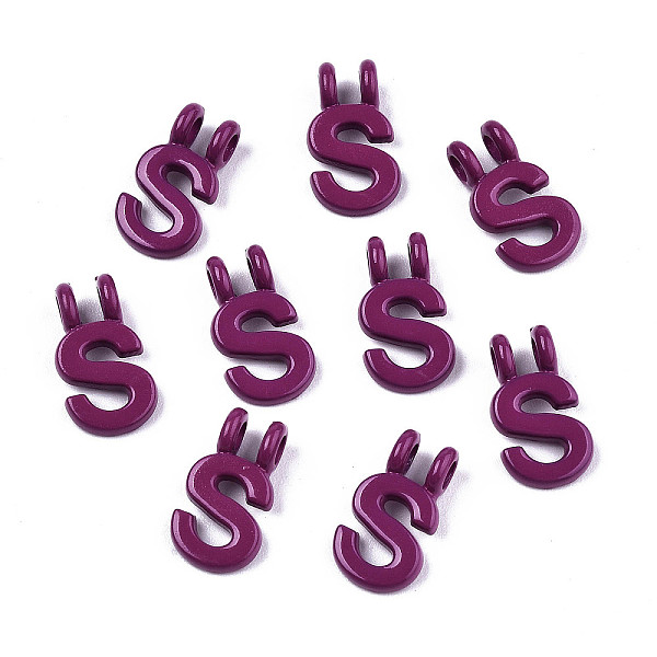 

PandaHall Spray Painted Alloy 2-Loop Link Pendants, Cadmium Free & Lead Free, Letter, Letter.S, 13.5x7.5x1.5mm, Hole: 2mm Alloy Letter S..., Purple