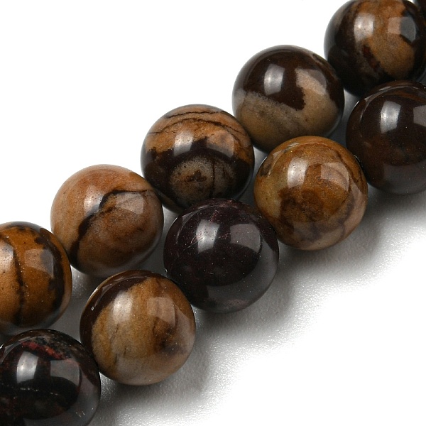 

PandaHall Natural Rhodonite Round Beads Strands, Round, 6mm, Hole: 0.8mm, about 65pcs/strand, 15.67''(39.8cm) Rhodonite Round
