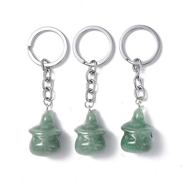 

PandaHall Natural Green Aventurine Keychains, with Iron Keychain Clasps, Ghost, 8cm Green Aventurine Ghost