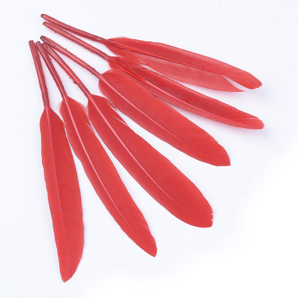 

PandaHall Goose Feather Costume Accessories, Dyed, Red, 100~175x13~25mm Feather Feather Red