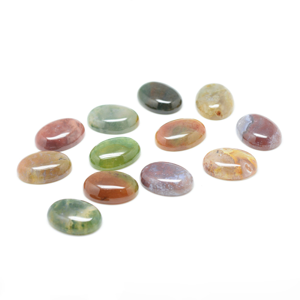 

PandaHall Natural Indian Agate Gemstone Cabochons, Oval, 30x20x5.5mm Indian Agate Oval