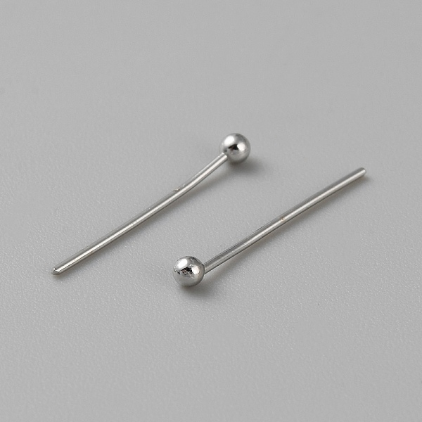 

PandaHall 100Pcs Brass Ball Head Pins, for Jewelry Making, Real Platinum Plated, 22 Gauge, 16x0.6x0.6mm, Head: 1.8mm Brass