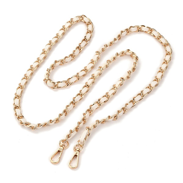 

PandaHall Bag Chains Straps, Iron Curb Link Chains, with Alloy Swivel Clasps & PU Leather Material, for Bag Replacement Accessories, White...