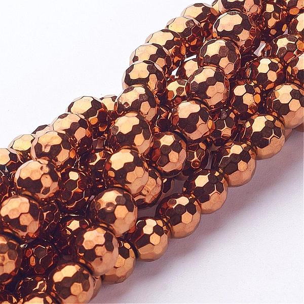 

PandaHall Non-magnetic Synthetic Hematite Beads Strands, Vacuum Plating, Faceted(128 Facets), Round, Red Copper Plated, 2mm Non-magnetic..., Brown