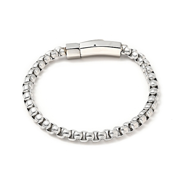 

PandaHall 304 Stainless Steel Box Chain Bracelet for Men Women, Stainless Steel Color, 8-3/4 inch(22.3cm) 304 Stainless Steel