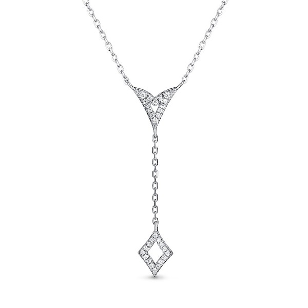 

PandaHall TINYSAND Rhombus Design 925 Sterling Silver Cubic Zirconia Pendant Necklaces, Silver, 17.1 inch Cubic Zirconia Silver