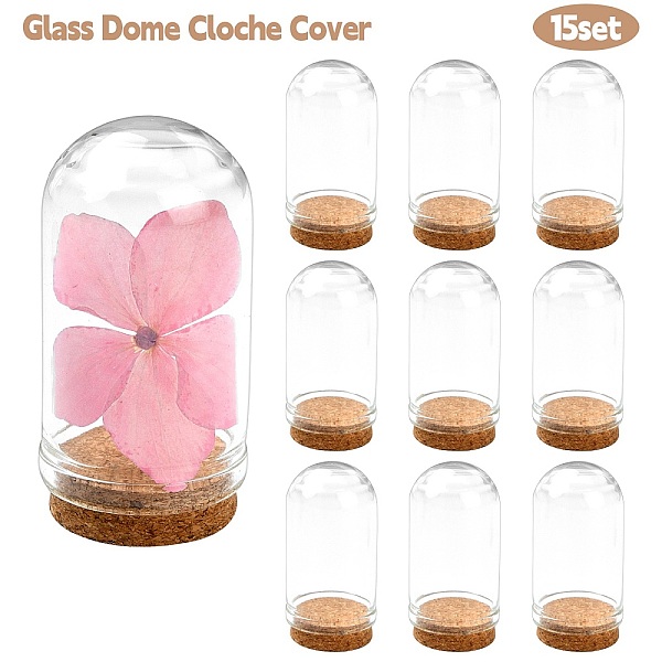 

PandaHall Glass Dome Cloche Cover, Bell Jar, with Cork Base, For Doll House Container, Dried Flower Display Decoration, Clear, 44.5x25mm...