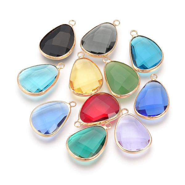 

PandaHall Glass Pendants, with Brass Findings, Faceted, teardrop, Nickel Free, Raw(Unplated), Alice Blue, 24x16x5mm, Hole: 2mm Brass+Glass...