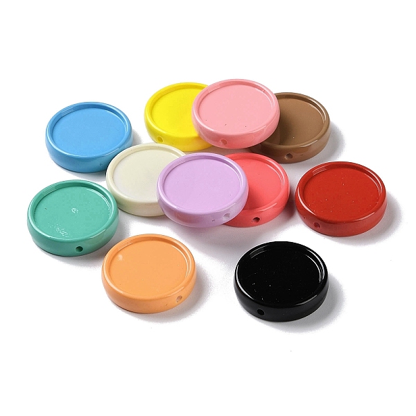 

PandaHall Baking Paint Opaque Acrylic Beads, Flat Round, Mixed Color, 30x7mm, Hole: 2mm Acrylic Flat Round Multicolor