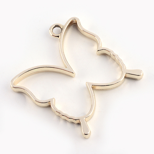 

PandaHall Rack Plating Alloy Butterfly Open Back Bezel Pendants, For DIY UV Resin, Epoxy Resin, Pressed Flower Jewelry, Hollow, Cadmium Free...