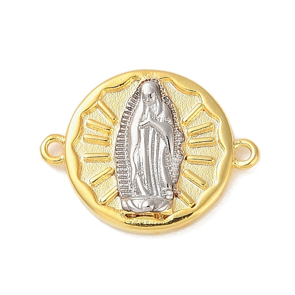 

PandaHall Rack Plating Brass Flat Round Connector Charms, Religion Virgin Mary Links, Long-Lasting Plated, Cadmium Free & Lead Free...