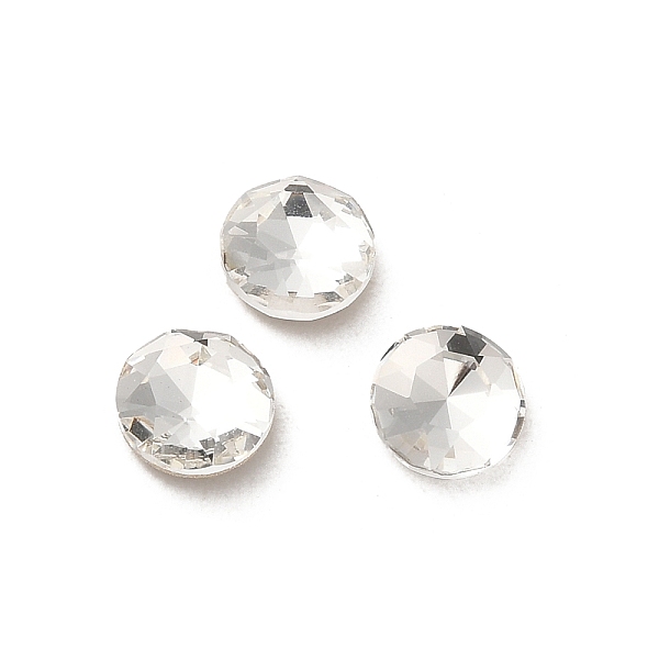 

PandaHall Glass Rhinestone Cabochons, Point Back & Back Plated, Faceted, Flat Round, Crystal, 6x2.7mm Glass Rhinestone Flat Round Clear