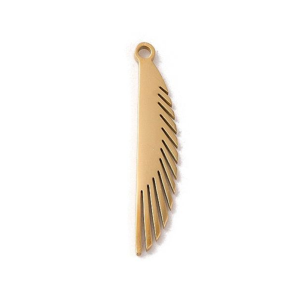 

PandaHall 201 Stainless Steel Pendants, Laser Cut, Wing Charm, Golden, 28x5x1mm, Hole: 1.5mm 201 Stainless Steel Wing
