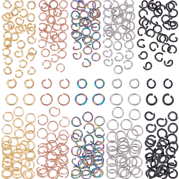 

PandaHall UNICRAFTALE About 300Pcs 5 Colors Stainless Steel Jump Rings Open Jump Rings Metal Rings Open Connector Rings for Bracelet...