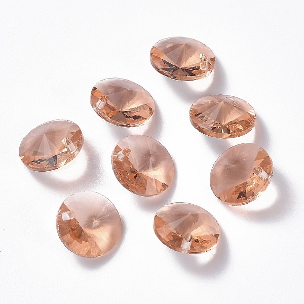 

PandaHall Glass Charms, Faceted, Cone, Dark Salmon, 14x7mm, Hole: 1mm Glass Cone
