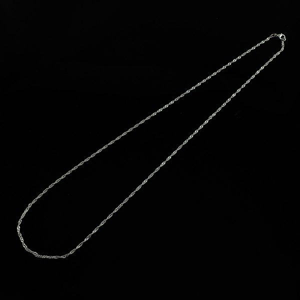 

PandaHall 304 Stainless Steel Singapore Chain Necklaces, Water Wave Chain Necklaces, with Lobster Clasps, Stainless Steel Color, 21.2 inch...
