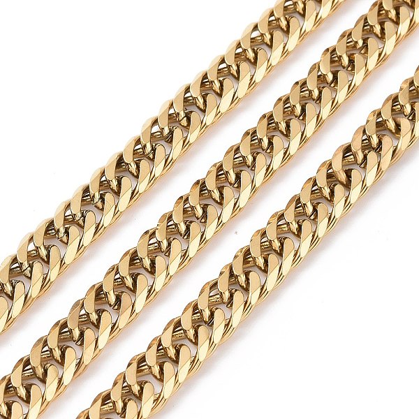 

PandaHall 304 Stainless Steel Cuban Link Chains, Unwelded, Brushed Red Copper, 8x6x2mm 304 Stainless Steel