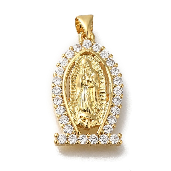 

PandaHall Rack Plating Brass Micro Pave Clear Cubic Zirconia Pendants, Long-Lasting Plated, Cadmium Free & Lead Free, Virgin Mary Charms...