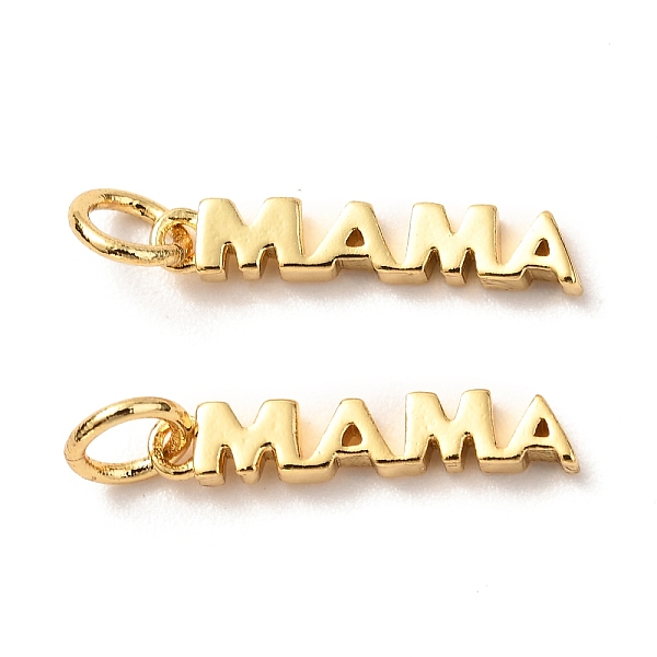 

PandaHall Brass Pendants, with Jump Ring, Long-Lasting Plated, Word MAMA, Real 18K Gold Plated, 16.5x3x2mm, Hole: 3mm, Jump Ring: 5x0.8mm...
