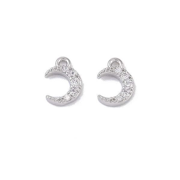 

PandaHall Brass Micro Pave Clear Cubic Zirconia Pendants, Moon Charms, Real Platinum Plated, 7x5x1.5mm, Hole: 0.8mm Brass+Cubic Zirconia...