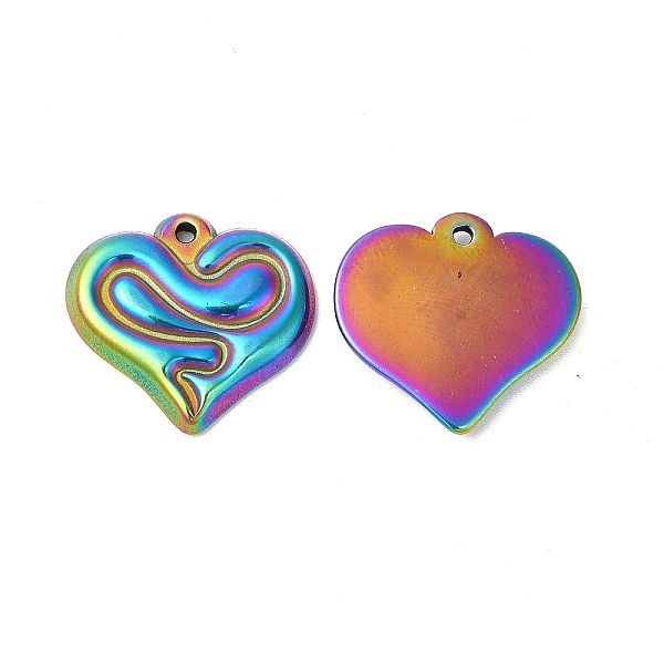

PandaHall Ion Plating(IP) 304 Stainless Steel Pendants, Heart with Snake Charms, Rainbow Color, 20x22x3mm, Hole: 1.5mm 304 Stainless Steel...