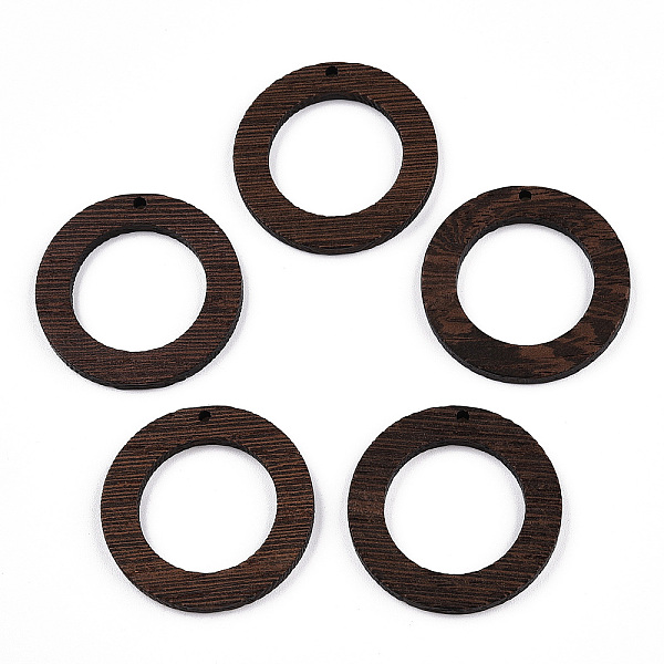

PandaHall Natural Wenge Wood Pendants, Undyed, Ring Charms, Coconut Brown, 38.5x3.5mm, Hole: 2mm Wood Ring