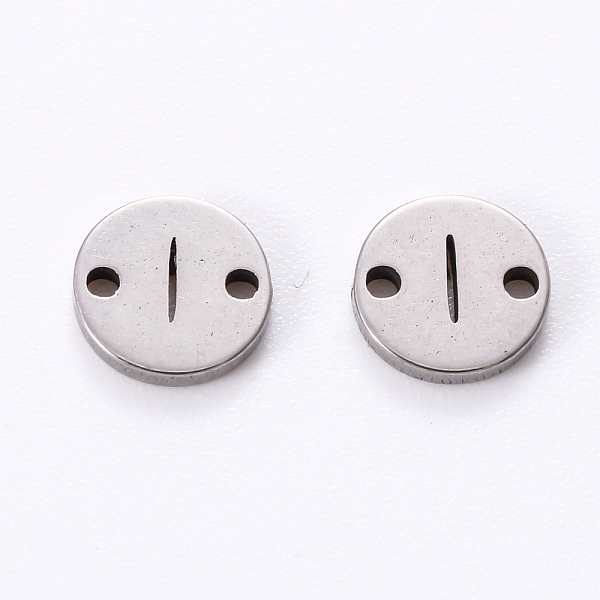 

PandaHall 201 Stainless Steel Links, Laser Cut, Flat Round with Letter, Letter.I, 6x6x1mm, Hole: 0.8mm 201 Stainless Steel Letter I