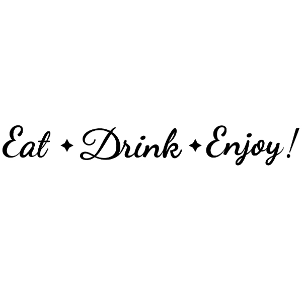 

PandaHall PVC Quotes Wall Sticker, for Stairway Home Decoration, Word Eat Drink Enjoy, Black, 68x13cm Plastic Word Black
