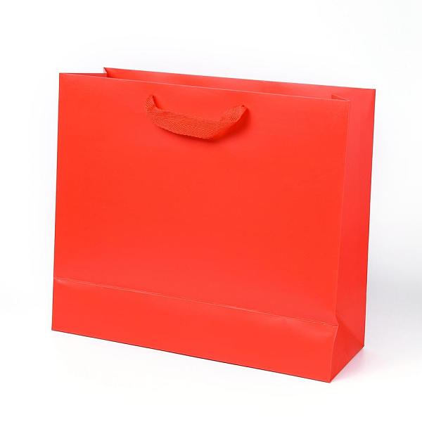 

PandaHall Kraft Paper Bags, with Handles, Gift Bags, Shopping Bags, Rectangle, Red, 28x32x11.5cm Paper None Red