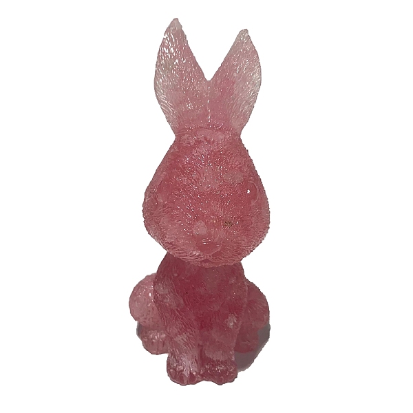 

PandaHall Resin Rabbit Display Decoration, with Natural Dyed and Heated Rose Quartz Chips Inside for Home Office Desk Decoration, 45x50x95mm...