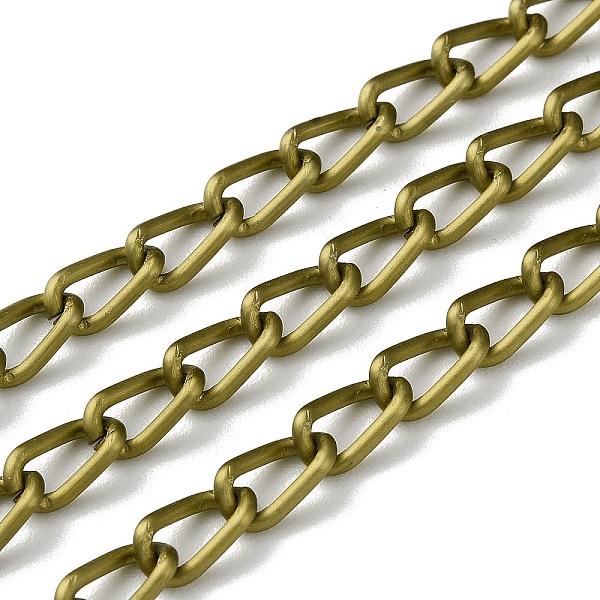 

PandaHall Oxidation Aluminum Curb Chains, Unwelded, with Spool, Antique Bronze, 9x5x1mm, about 229.66 Feet(70m)/Roll Aluminum