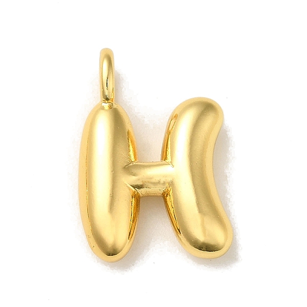 

PandaHall Brass Pendants, Real 18K Gold Plated, Letter H, 19x13x5.5mm, Hole: 3.3mm Brass Letter H