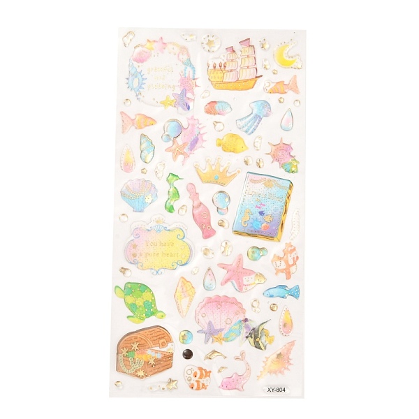 

PandaHall Epoxy Resin Sticker, for Scrapbooking, Travel Diary Craft, Ocean Themed Pattern, 4~24x4~19mm Resin Others