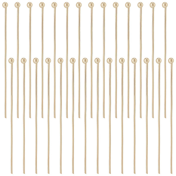 

PandaHall Beebeecraft 1 Box 100Pcs Ball Head Pins 18K Gold Plated Brass Ball Eye Pins 35mm Jewelry Making Findings for Charm Beads DIY...