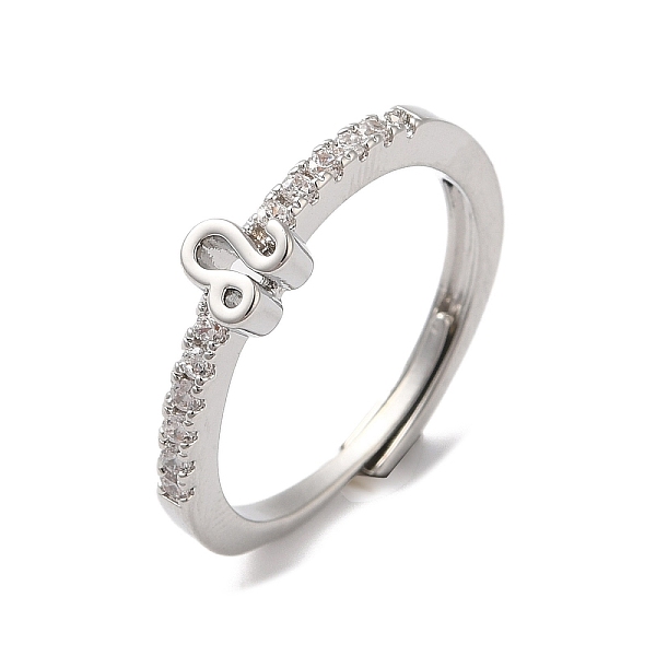 

PandaHall Rack Plating Brass Clear Cubic Zirconia Constellation Adjustable Rings for Women, Cadmium Free & Lead Free, Long-Lasting Plated...
