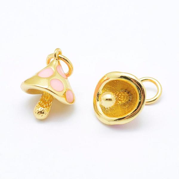 

PandaHall Brass Enamel Charms, Mushroom, Cadmium Free & Nickel Free & Lead Free, Real 18K Gold Plated, 12x10x8.5mm, Hole: 3mm Brass+Enamel...