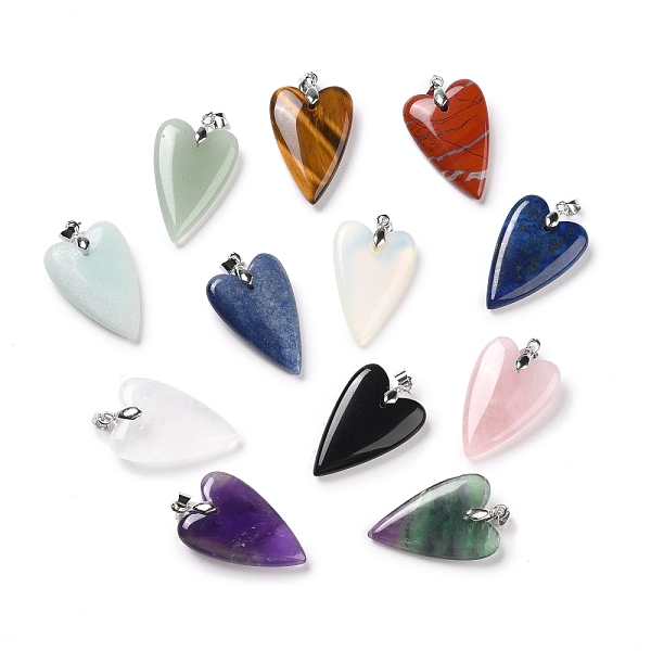 

PandaHall Natural & Synthetic Gemstone Pendants, with Rack Plating Platinum Plated Brass Findings, Long-Lasting Plated, Mixed Dyed and...