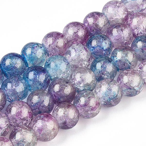 

PandaHall Baking Painted Crackle Glass Bead Strands, with Gold Powder, Round, Medium Orchid, 8mm, Hole: 1.2mm, about 103pcs/strand...