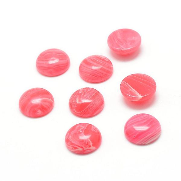 

PandaHall Dyed Synthetic Rhodochrosite Cabochons, Half Round, 8x4mm Rhodochrosite Half Round