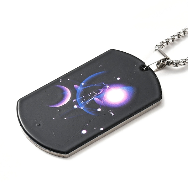 

PandaHall 201 Stainless Steel Rectangle with Constellations Pendant Necklace for Women, Libra, 23.74 inch(60.3cm) 201 Stainless Steel Libra