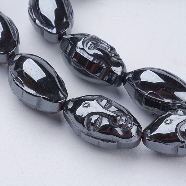 

PandaHall Non-magnetic Synthetic Hematite Beads Strands, Arhat Head, 26x15x14mm, Hole: 1.5mm, about 15pcs/strand, 15.3 inch(39cm)...