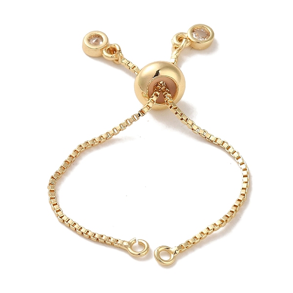 

PandaHall Rack Plating Adjustable Brass Box Chain Slider Bracelet Making, with Lobster Claw Clasps and Silicone Beads, Long-Lasting Plated..., Clear