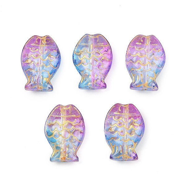 Perles de verre galvanisées et entrelacées de métal doré-image-EGLA-T029-01B-fr