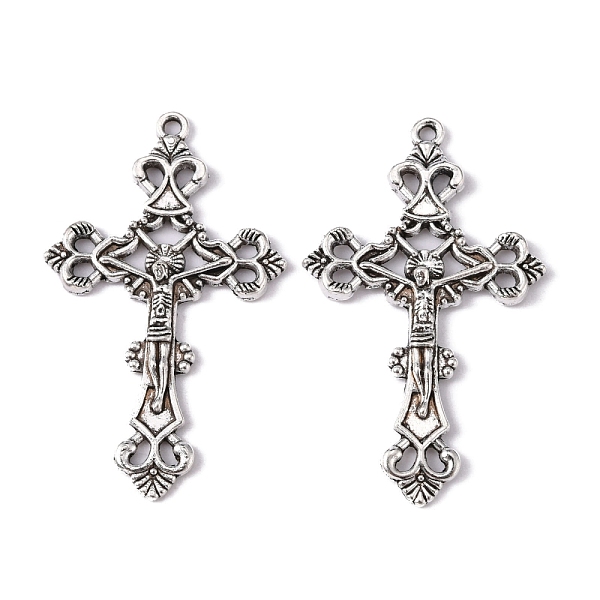 

PandaHall Tibetan Style Alloy Pendants, For Easter, Crucifix Cross Pendant, Antique Silver, Lead Free and Cadmium Free, 43.5x26x3mm, Hole...