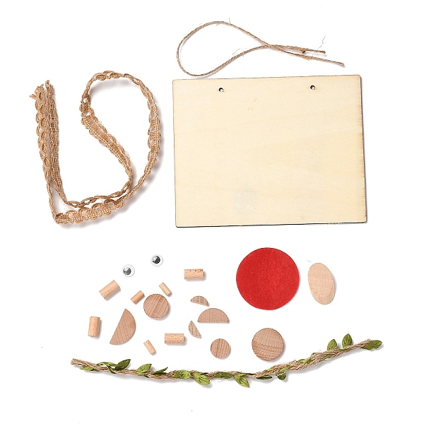

PandaHall DIY Scarecrow & Bird Wood Painting Handmade Materials Package for Parent-Child, including Unfinished Wood Cabochons, Picture Frame..., Orange